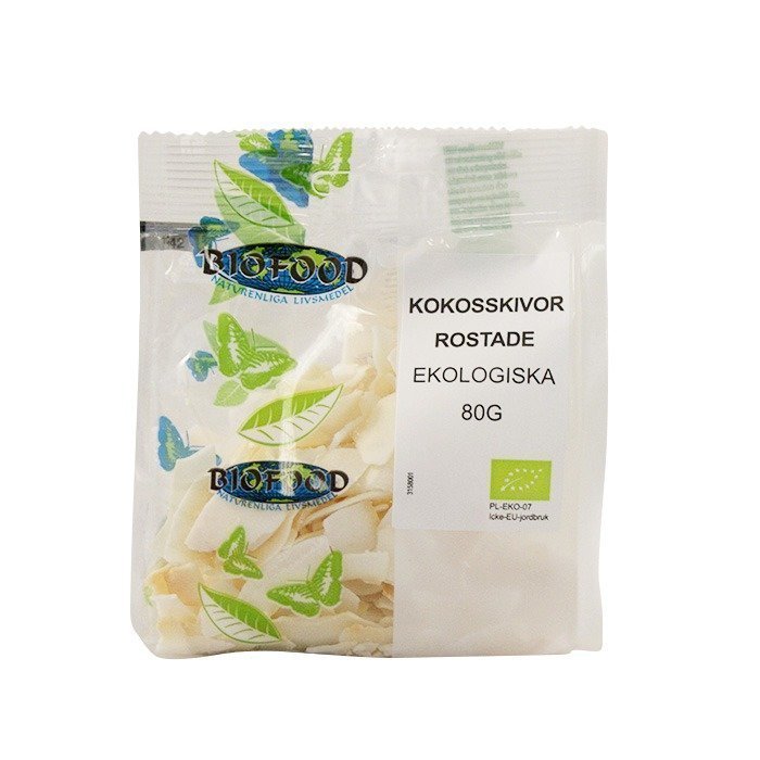 Biofood Kokosskivor Rostade 80 g