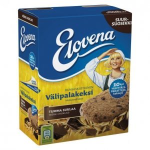 Elovena Tumma Suklaa Välipalakeksi 10x30 G