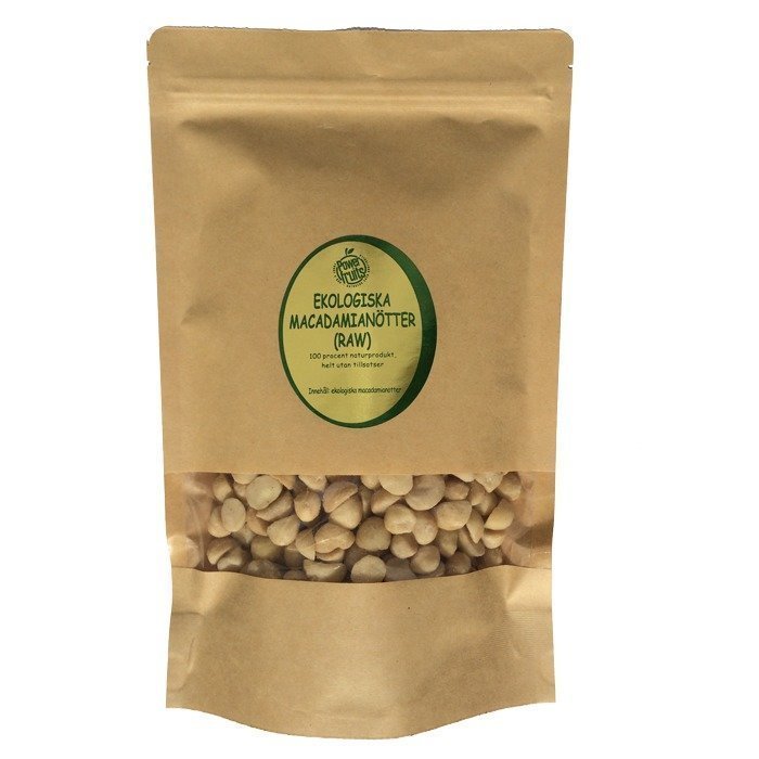 Powerfruits Raw Macadamia-pähkinät EKO 500 g