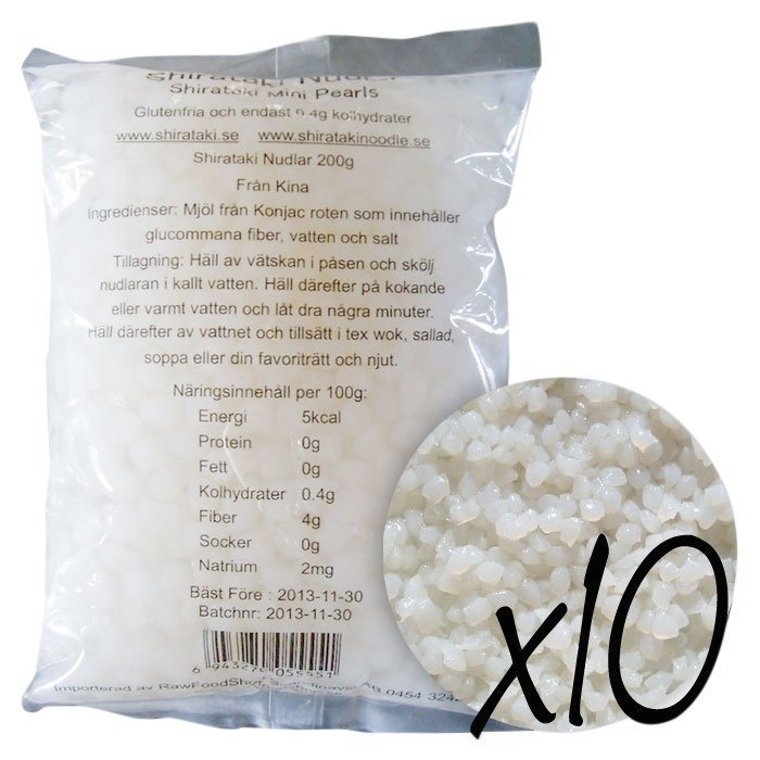 RawFoodShop 10 x Shirataki Mini Pearls 200 g