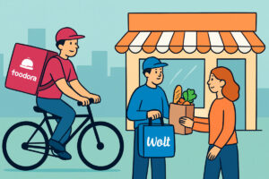 Foodora ja Wolt ruokakauppojen kanssa – käytäntö