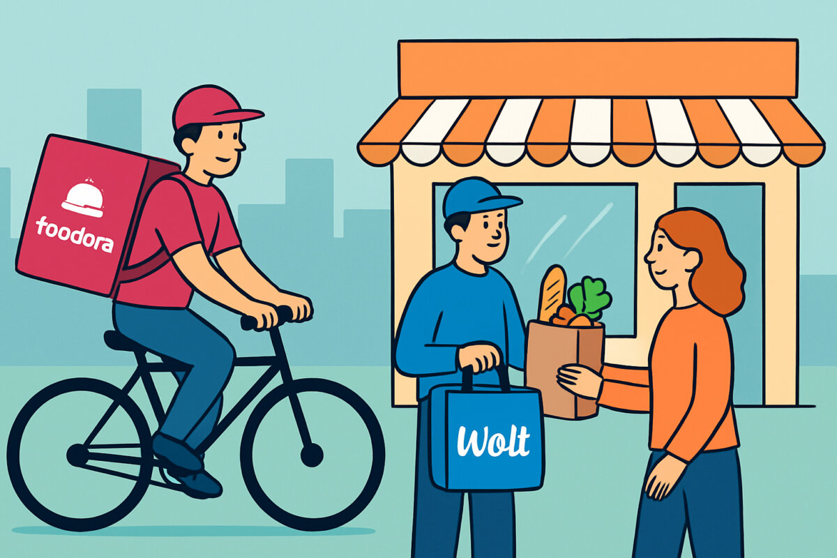 Foodora ja Wolt ruokakauppojen kanssa – käytäntö